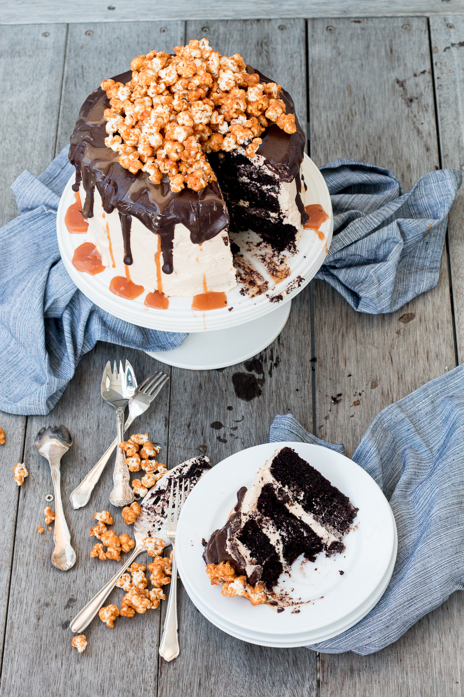 TripleLayer Chocolate Cake with Salted Caramel Buttercream, Chocolate