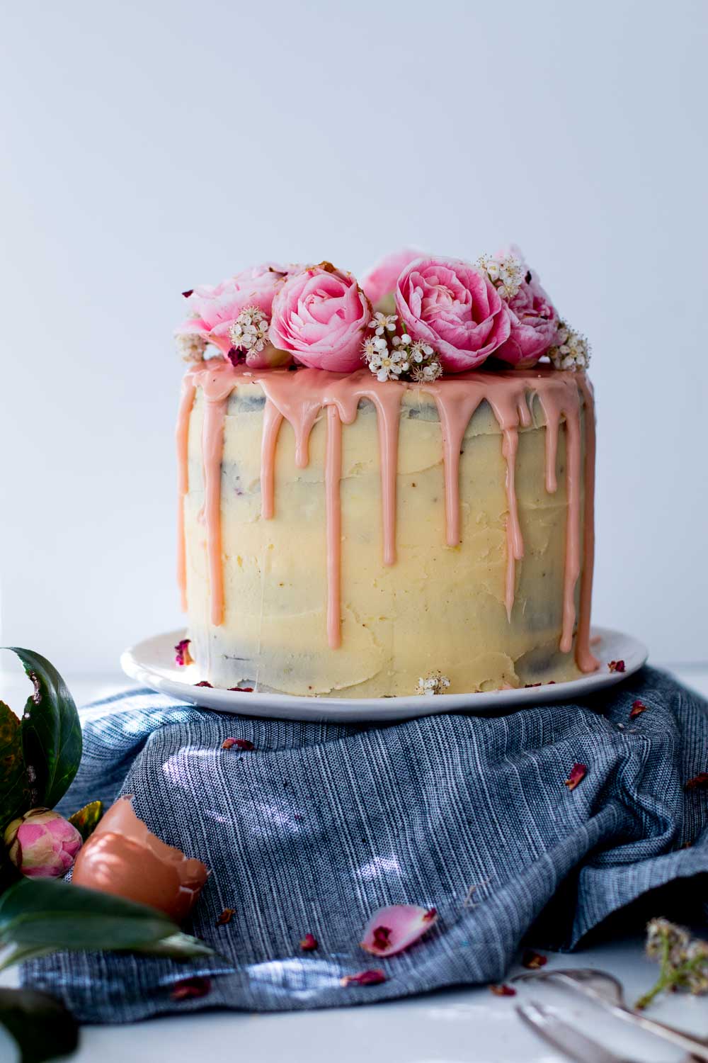 Lemon, Almond & Raspberry Layer Cake