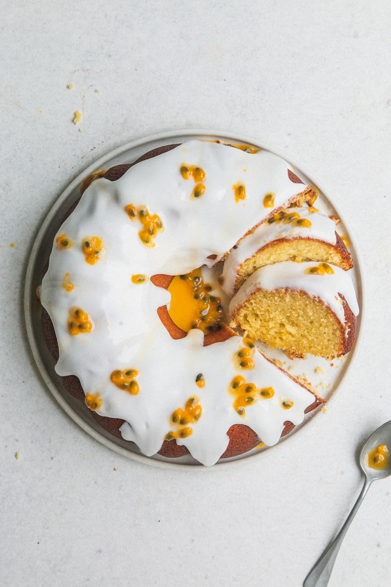 Passionfruit lemon olive oil cake - The Brick Kitchen